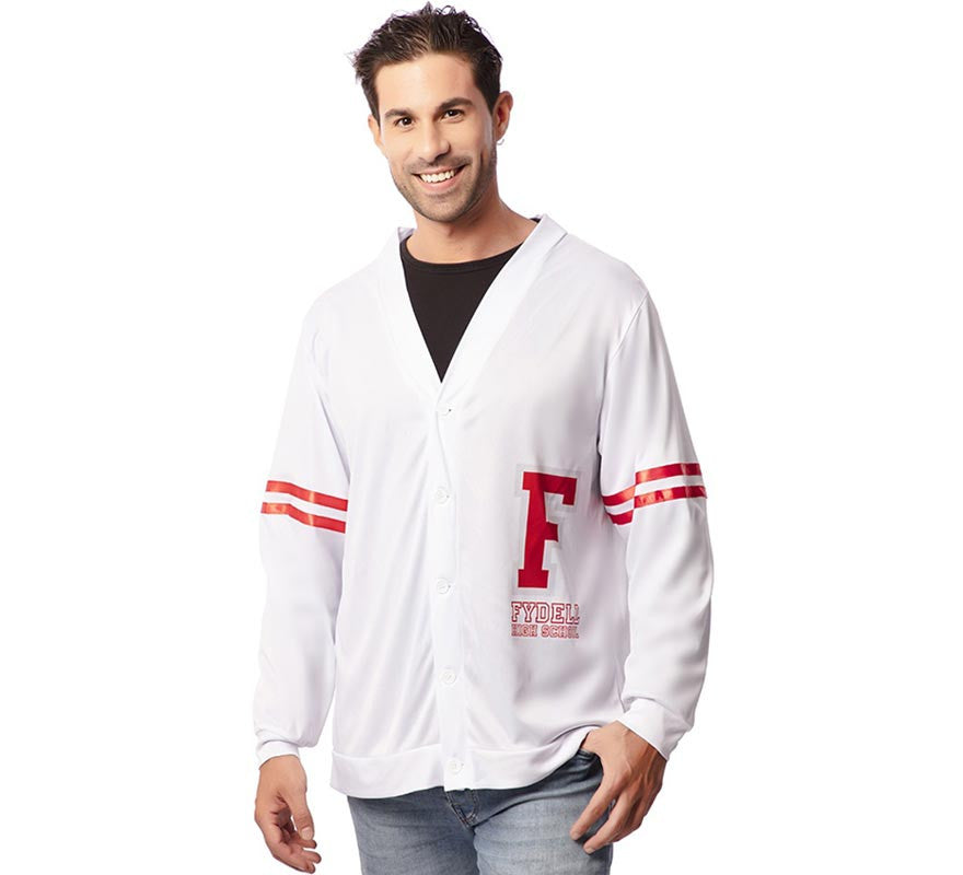 Translation missing: pt-PT.Chaqueta Universitaria de los años 50 blanca para hombre