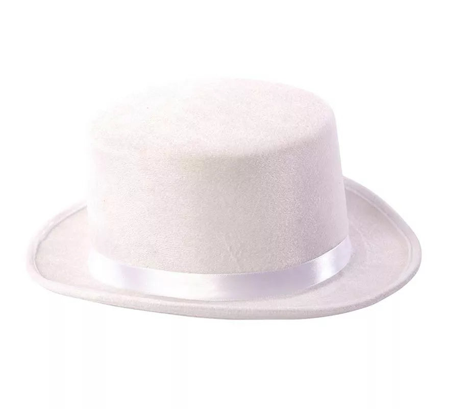 Translation missing: pt-PT.Chistera elegante blanca adulto de 31x26x12 cm