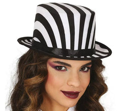 Cartola listrada em preto e branco