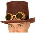 Chistera Steampunk Marrón con Gafas