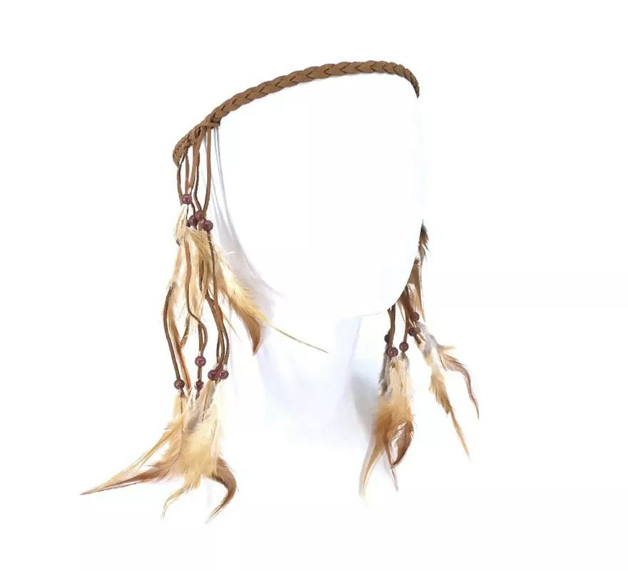 Translation missing: pt-PT.Cinta de Indio plumas marrones para el cabello
