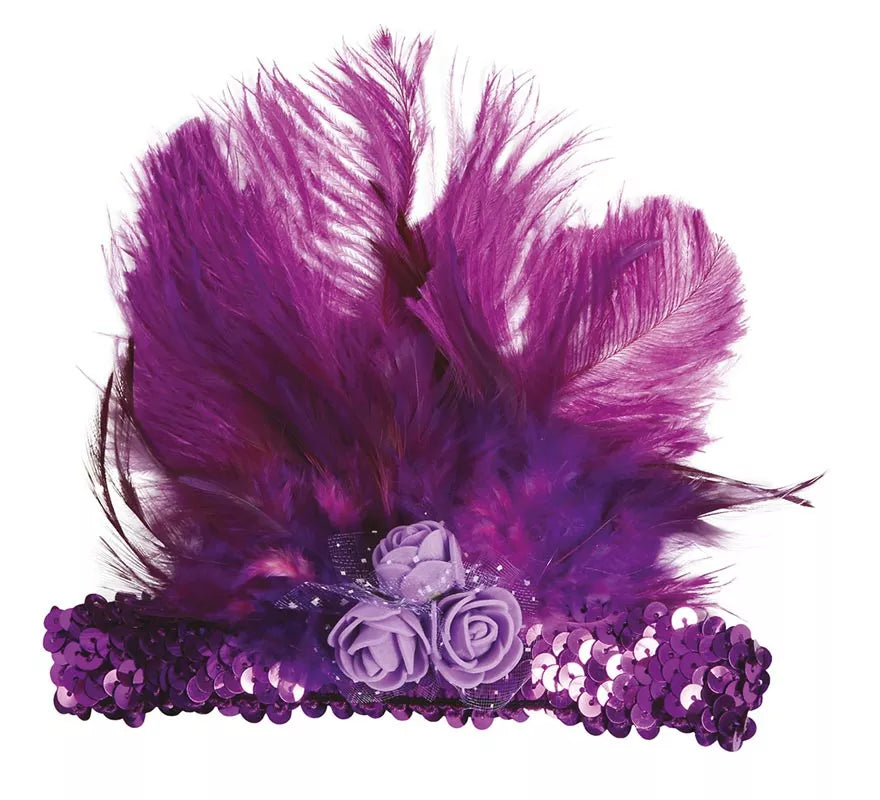 Translation missing: pt-PT.Cinta de Lentejuelas Fucsia con Plumas
