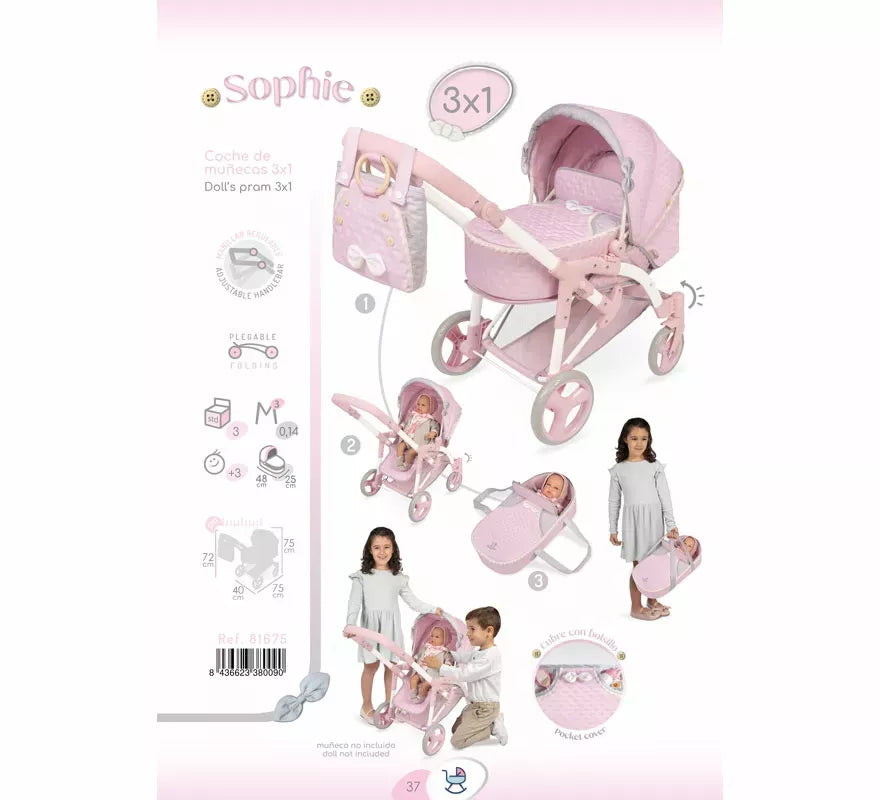 Translation missing: pt-PT.Coche de Muñecas de hasta 48 cm 3 en 1 Plegable