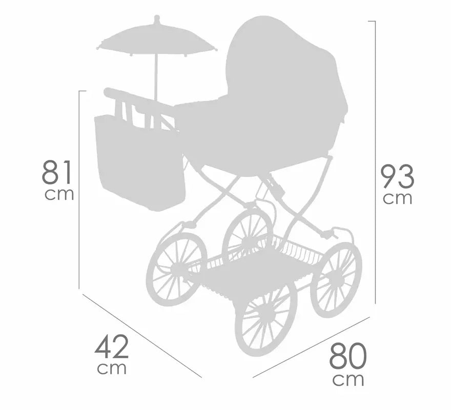 Translation missing: pt-PT.Coche de Muñecas de hasta 48 cm Plegable con Sombrilla y Bolso