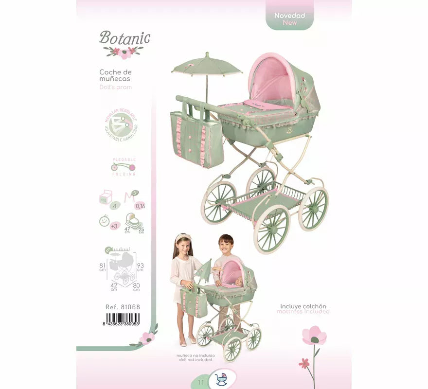 Translation missing: pt-PT.Coche de Muñecas de hasta 48 cm Plegable con Sombrilla y Bolso