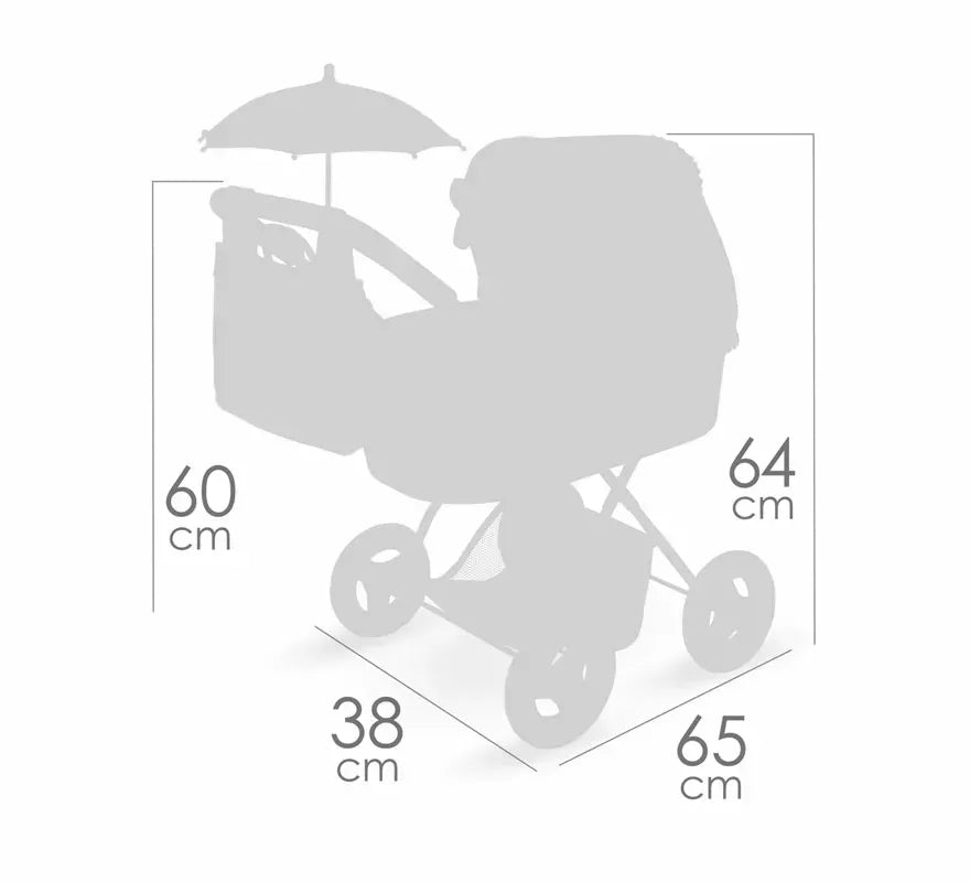 Translation missing: pt-PT.Coche de Muñecas de hasta 48 cm Plegable con Sombrilla y Bolso
