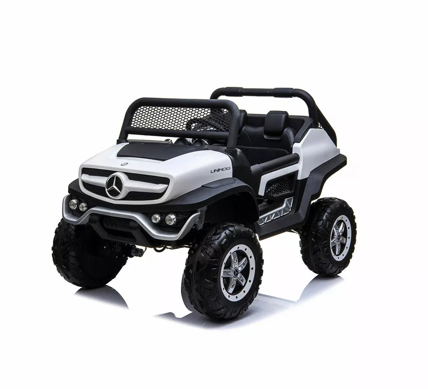 Translation missing: pt-PT.Coche Eléctrico Infantil Mercedes Benz Unimog blanco 12V