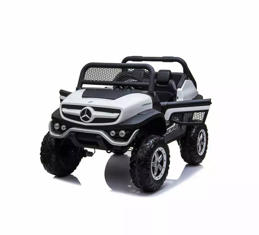 Coche Eléctrico Infantil Mercedes Benz Unimog blanco 12V