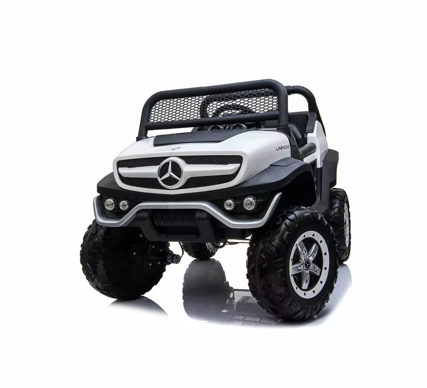 Coche Eléctrico Infantil Mercedes Benz Unimog blanco 12V
