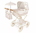 Coche Reborn de hasta 55 cm Plegable con Sombrilla y Bolso