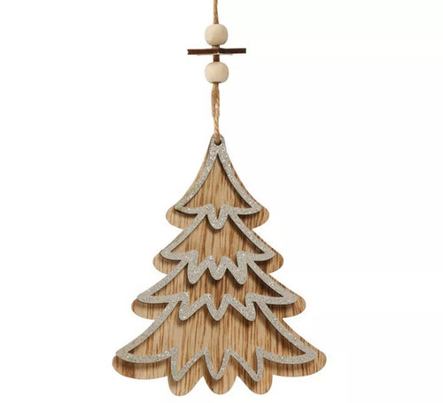 Colgante Árbol de Madera Plata de 12 cms