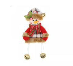 Pingente árvore de Natal boneco de neve com sinos 19x16 cm