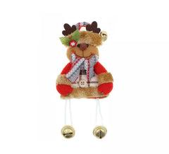 Pingente de árvore de natal boneca rena vestido 19x16 cm