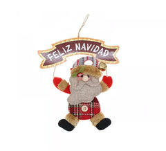 Pendurar a árvore de Natal Papai Noel com sinal 19x16 cm
