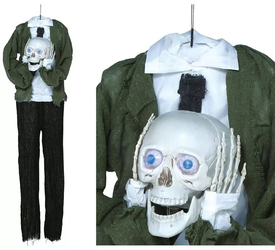 Translation missing: pt-PT.Colgante Calavera con Cabeza en Manos con Luz, Sonido y Movimiento 145 cm