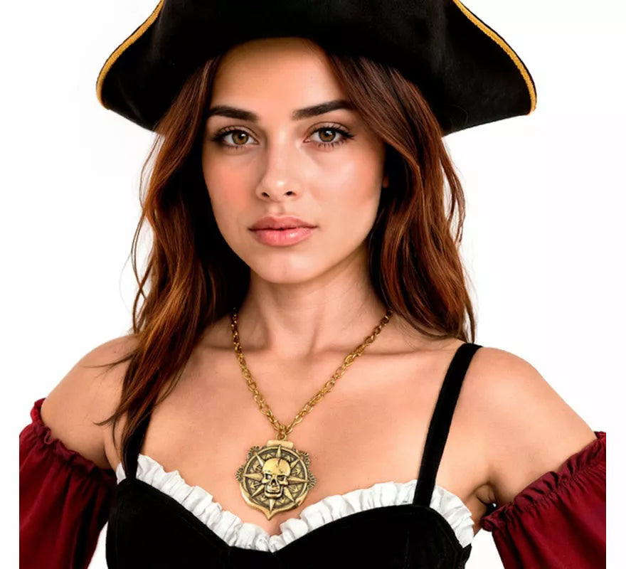 Translation missing: pt-PT.Colgante Calavera dorado de Pirata