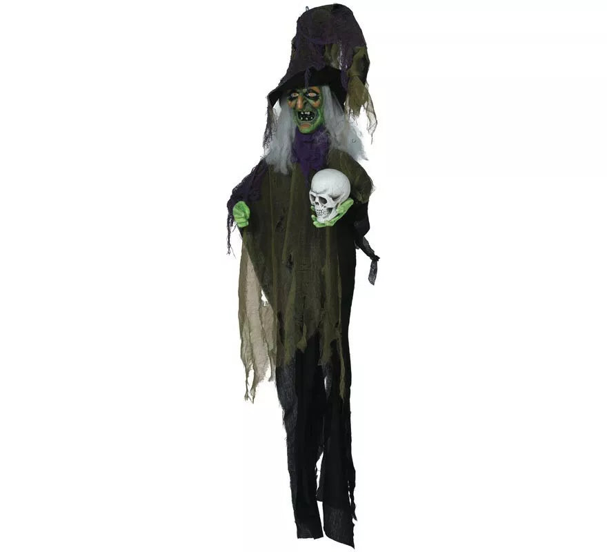 Translation missing: pt-PT.Colgante de Bruja con Calavera con Luz, Sonido y Movimiento 180 cm