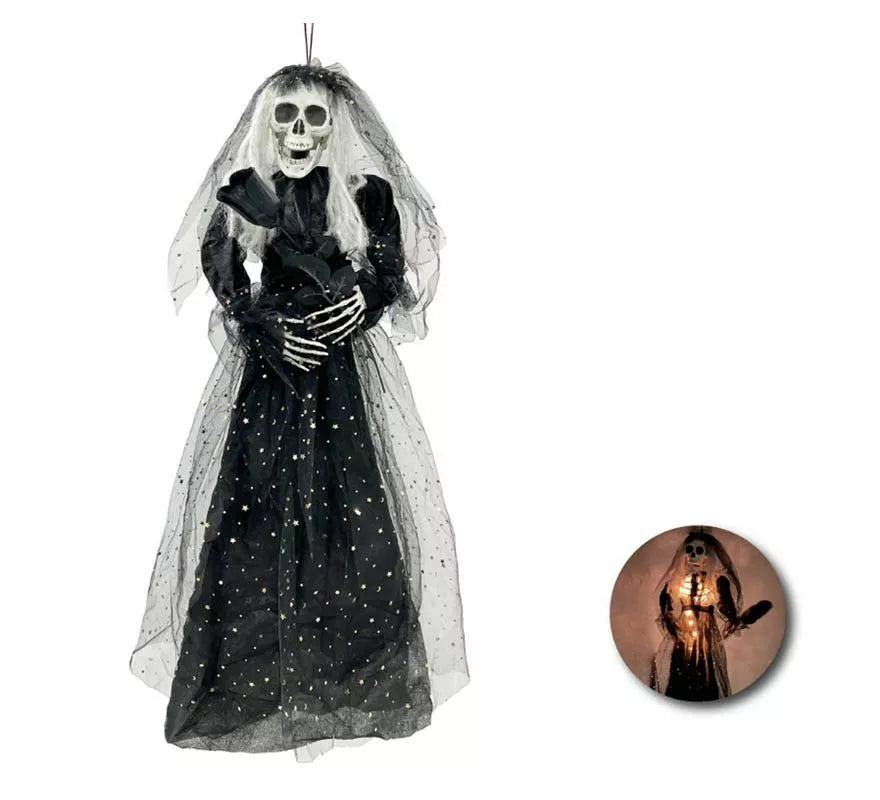 Translation missing: pt-PT.Colgante de Novia Muerta negro con luz de 85 cm