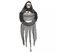 Pingente esqueleto feliz Halloween com luz 75 cm