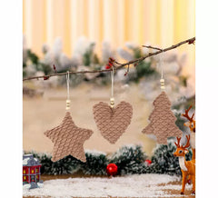 Pingente Estrela Bege, Pinheiro ou Coração, 12x4x12 cm, modelos variados
