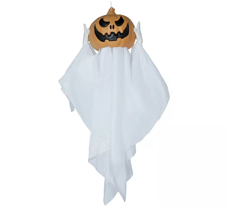 Translation missing: pt-PT.Colgante Fantasma Calabaza con Luz, Sonido y Movimiento 90 cm