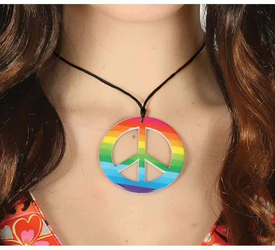 Translation missing: pt-PT.Colgante Hippie con Símbolo de la Paz Multicolor