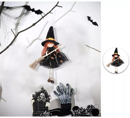 Colgante Muñeca Bruja con Escoba 20 cm
