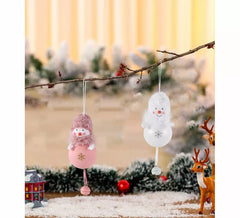 Pingente de sino de boneco de neve sortido 17cm