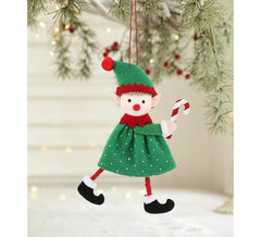 Pingente de Elfo de Natal com Bengala Doce 16cm