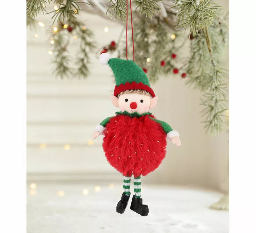 Translation missing: pt-PT.Colgante Navideño de Elfo Esponjoso de 16 cm