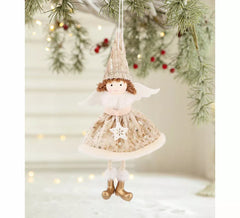 Pingente de Natal Anjo Dourado de 22 cm