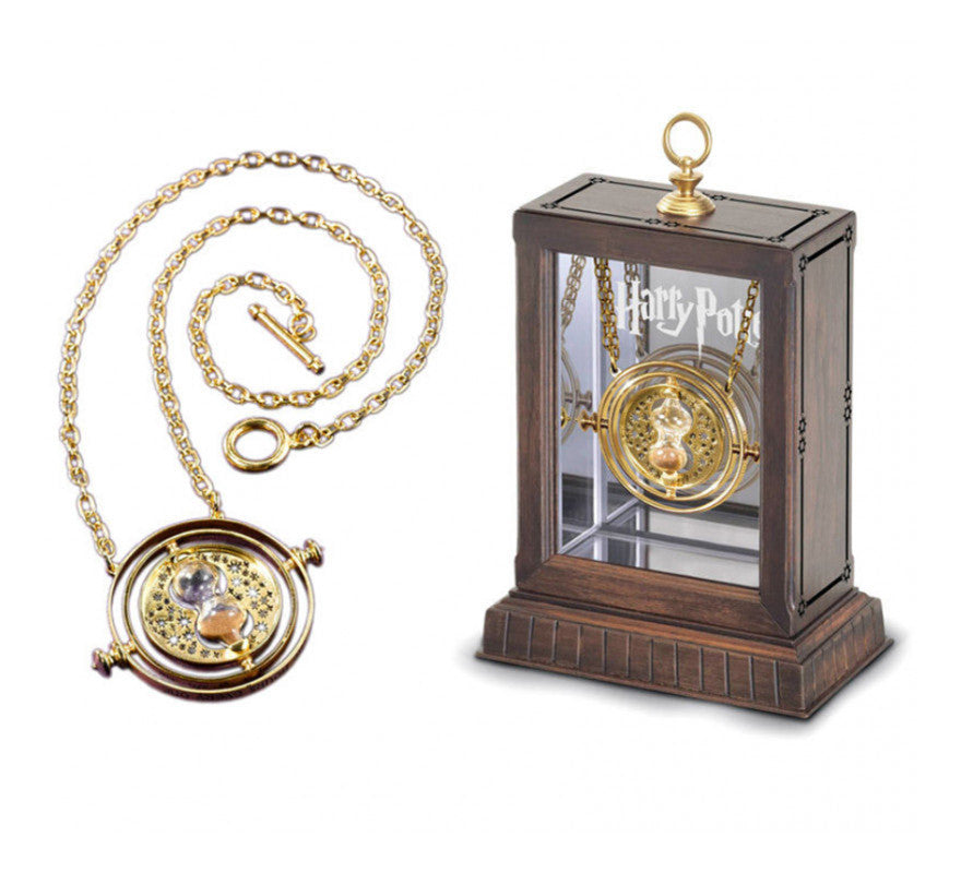 Colgante oro Giratiempo en expositor Hermione Harry Potter
