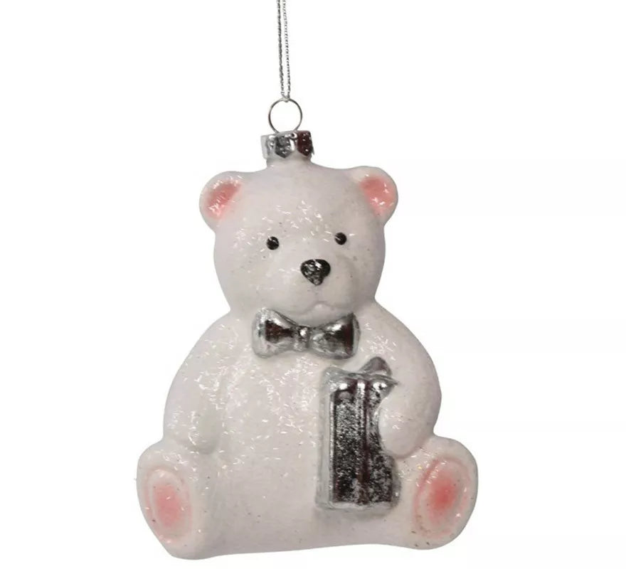 Colgante Osito Blanco de 12 cms