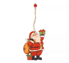 Pingente de Papai Noel de Madeira 10 cm