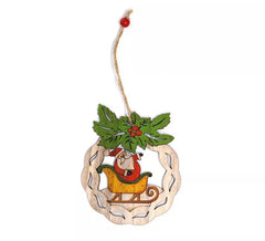 Pingente de Papai Noel de Madeira 12 cm