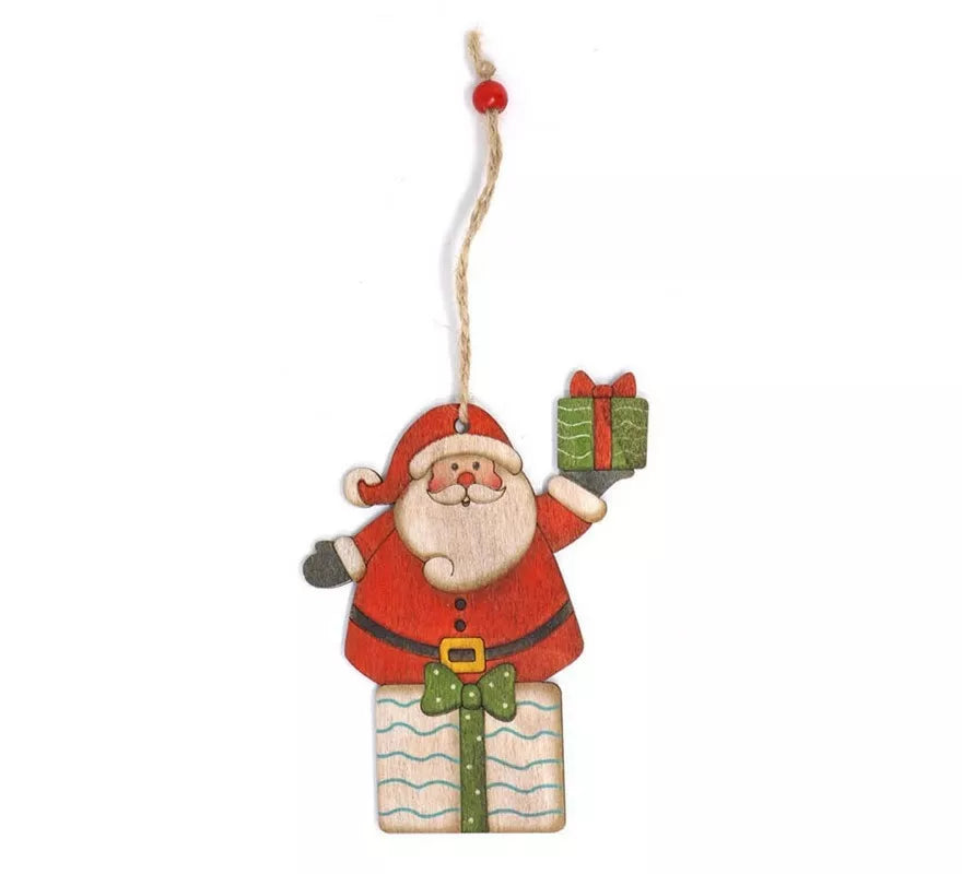 Translation missing: pt-PT.Colgante Papá Noel de Madera 13 cm