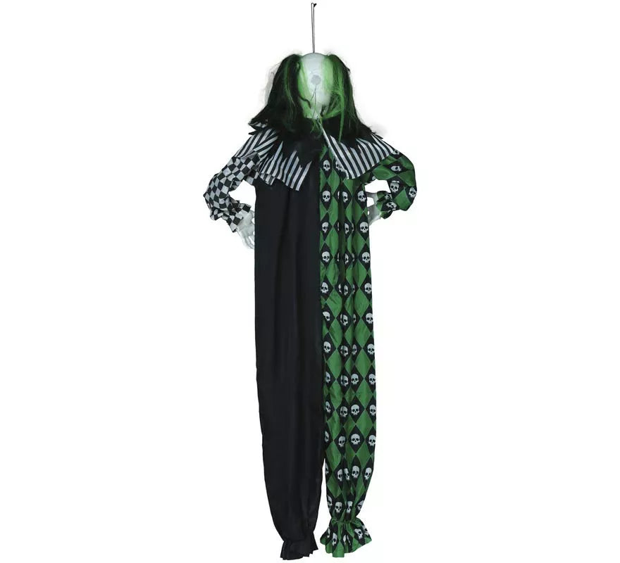 Translation missing: pt-PT.Colgante Payaso Verde con Luz, Sonido y Movimiento 165 cm