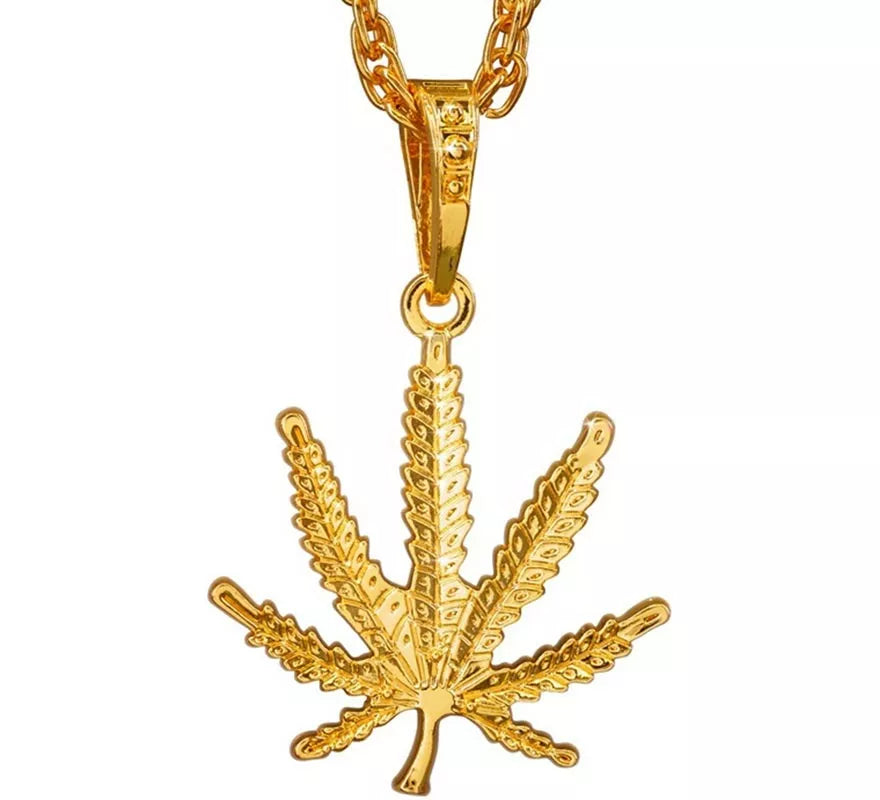 Translation missing: pt-PT.Collar con Colgante de Marihuana de 65 cm