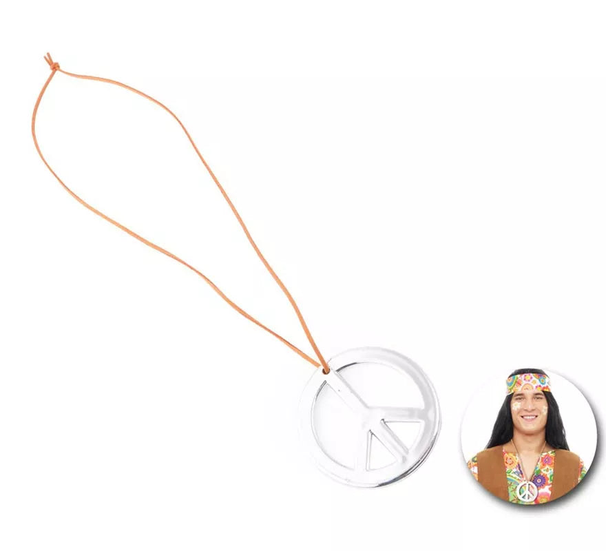 Translation missing: pt-PT.Collar Cordón Hippie Paz plateado