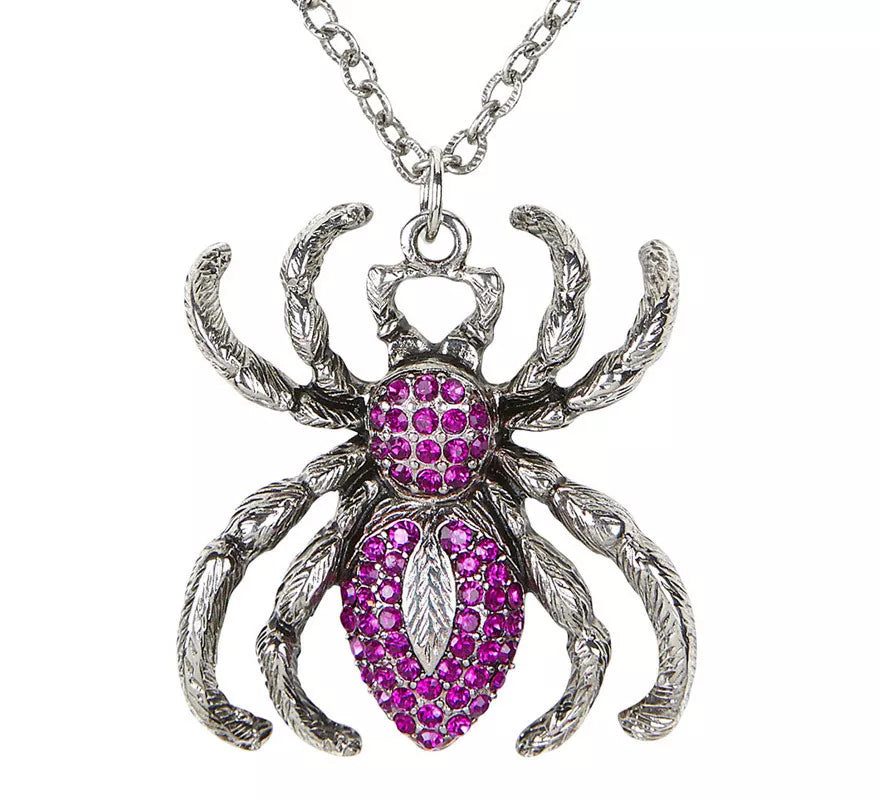 Translation missing: pt-PT.Collar de Araña Violeta y Plateado con Pedrería