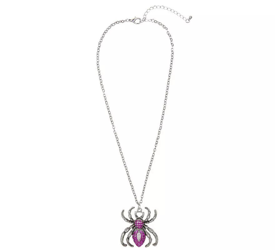 Translation missing: pt-PT.Collar de Araña Violeta y Plateado con Pedrería