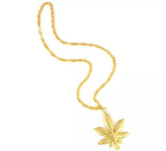 Colar Cannabis Dourado