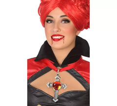 Colar Cruz com Rubi 50 cm