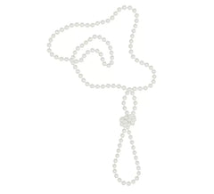 Colar de pérolas brancas de 65 cm