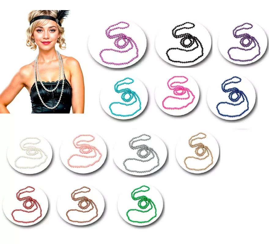 Translation missing: pt-PT.Collar de Perlas Largo en varios colores de 140 cm