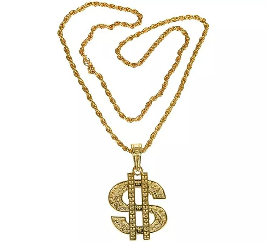 Translation missing: pt-PT.Collar Dorado con colgante de símbolo del Dólar