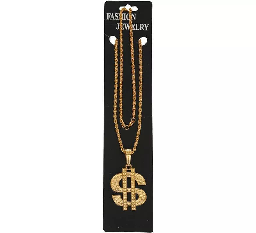 Translation missing: pt-PT.Collar Dorado con colgante de símbolo del Dólar