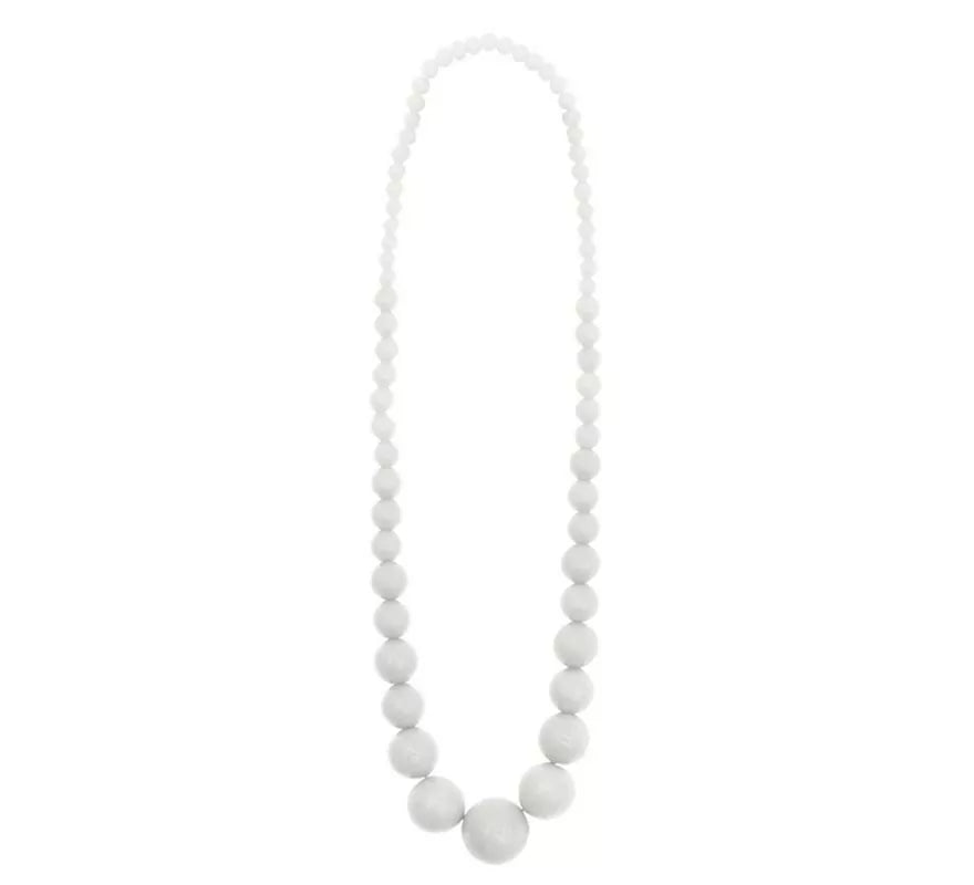 Translation missing: pt-PT.Collar Flamenco cuentas gris y blanco de 25 cm