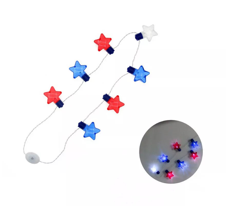 Translation missing: pt-PT.Collar Flashing Estrellas rojas y azules