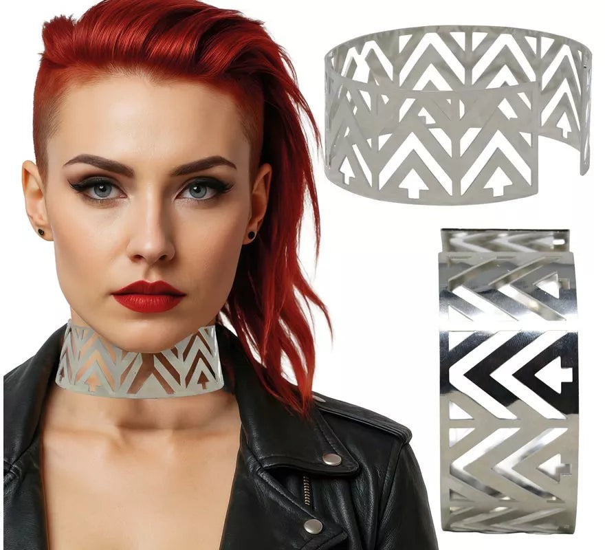Translation missing: pt-PT.Collar Futurista plateado